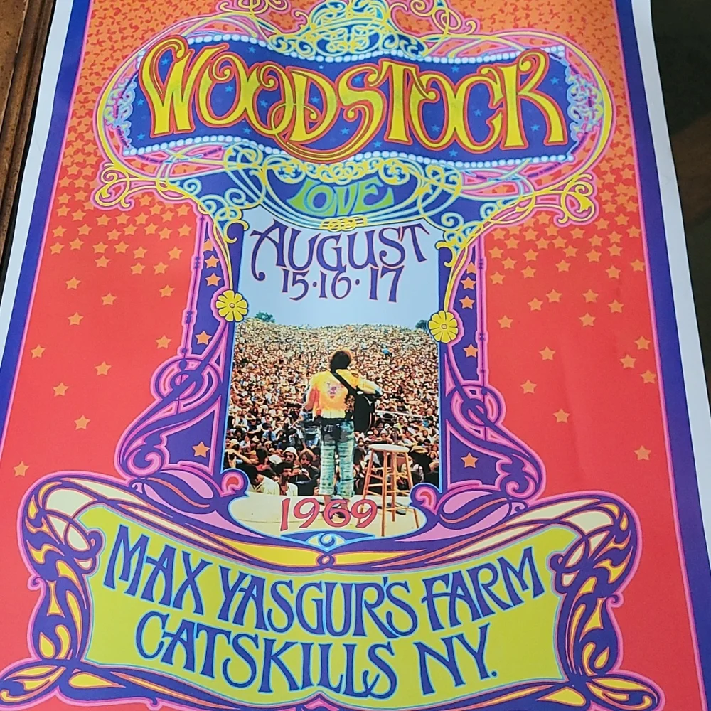WOODSTOCK, 1969, Poster 24 x 17 1/2, Replica, EUC, not framed. - Picture 6 of 8